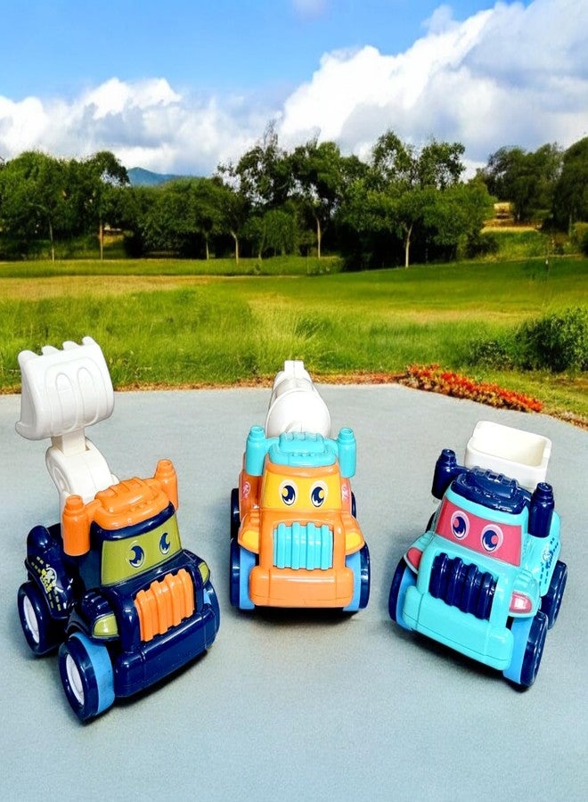 Stylbase Friction Powered Pull Back Vehicles for Kids Toys | Unbreakable Bulldozer Construction Truck Dumper Toys for Kids | Push and Go Toy Set for Boys & Girls 3+ Years (Pack of 3) - Image 2